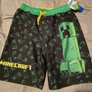 NWT Boys Minecraft Swim Trunks Size L